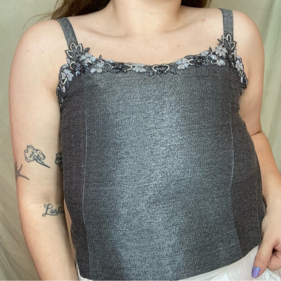 BOGO Albert Nipon Floral Beaded Corset Tank - Picture 4 of 4